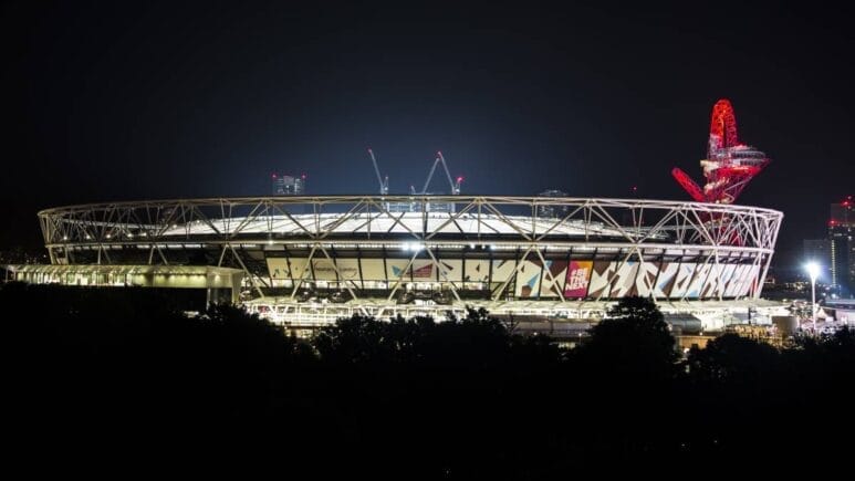 A photo of the London Stadium home of West Ham United Football Club