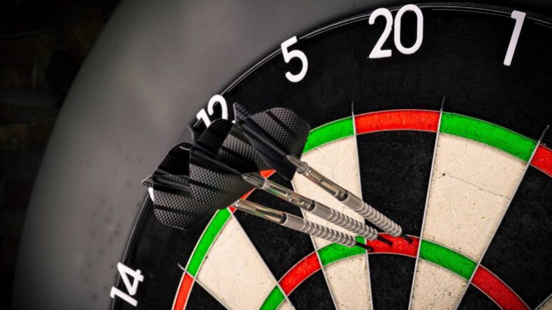 A photo of a darts board