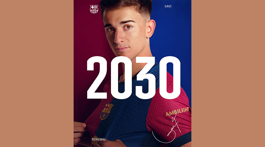 غافي يجدد عقده مع برشلونة حتى عام 2030
